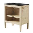 Modway Elysian 30" Wood Bathroom Vanity - Black/Burl-Burl Wood Veneer