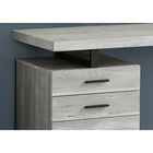 Monarch Specialties 7409 48" Computer Desk - Grey Reclaimed Wood/Black Metal-Stay organized with closed storage drawers and a convenient file drawer with hanging bars, ideal for storing  important documents and office essentials.