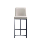 Manhattan Comfort Serena 17.71" Modern Leatherette Upholstered Barstool - Light Grey - 2 Pack-Seat Height: 29.13 in