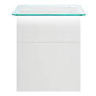 Modway Ondine Glass Top Side Table - White-Leveling Non-Marking Feet
