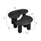 Modway Hackney Mango Wood Nesting Coffee Table Set - Black - Set of 2-Set of 2 Nesting Tables