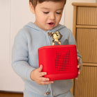 tonies Playtime Puppy Toniebox 2 Starter Set - Sunset Red - Bilingual-With two ways to play: kids can dive into favorite tales and tunes with an ever-growing crew of Tonie characters, or add Tonieplay to unlock screen-free games and more