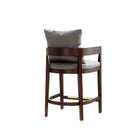 Manhattan Comfort Ritz 22" Mid-Century Modern Faux Leather Upholstered Counter Stool - Grey and Dark Walnut-Seat Height: 26.5"