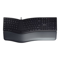 Cherry KC 4500 ERGO Wired Ergonomic Keyboard - Black-The design of the USB keyboard supports an ergonomic posture when using the computer