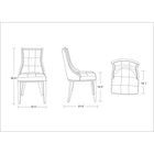 Manhattan Comfort Fifth Avenue 18.5" Traditional Velvet Upholstered Dining Chair - Antique Gold and Walnut - Set of 2-Front Upholstered in Faux Leather and Back Upholstered in Luxurious Velvet with Foam Padding