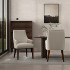 Manhattan Comfort Beever 24" Modern Chenille Upholstered Dining Armchair - Taupe - Set of 2-Upholstered in Luxurious Chenille with Foam Padding