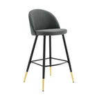 Modway Cordial Fabric Bar Stools - Gray - Set of 2-Assembly Required