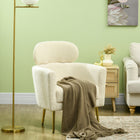 HOMCOM Modern Accent Chair with Detachable Headrest for Living Room - Cream/White-The headrest is detachable to your liking 
