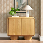 Modway Lumo 2-Door Curved Wood Accent Cabinet - Oak-Rounded Edge Design