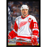 Steve Yzerman Detroit Red Wings "The Stare" - Framed Canvas - 22" x 31"-Premium canvas print with gallery-wrapped edges