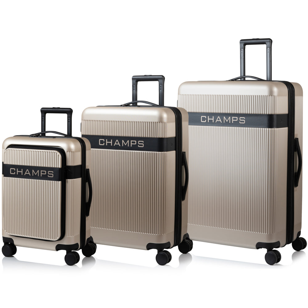 Champs Onyx II 3 Piece Luggage Set - Sand | staples.ca