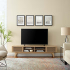 Modway Render 70" Entertainment Center TV Stand - Oak-Dual Slatted Sliding Doors