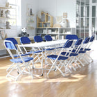 Flash Furniture Kids Blue Plastic Folding Chair, White Powder Coated Frame Finish, (YKIDBL)-13"W x 14"D x 20.50"H