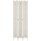 HOMCOM 6 Panels Hand-Woven Freestanding Room Divider for Home Office - White-Materials: Poplar Wood, Woven Wicker Paper
