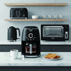 Salton NuRetro Digital 12 Cup Coffee Maker - Midnight Black-Wake up to freshly brewed coffee! Schedule your coffee in advance with the easy to program digital display. 