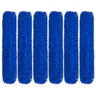 Gritt Commercial Microfiber Looped Dust Mop Pad Head - 48" x 5" - Blue - 6 Pack-Microfiber mop head ensures efficient cleaning