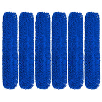Gritt Commercial Microfiber Looped Dust Mop Pad Head - 48" x 5" - Blue - 6 Pack-Microfiber mop head ensures efficient cleaning