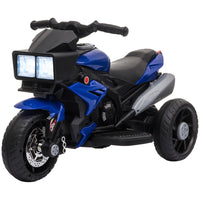 Aosom 6V Kids Electric Pedal Motorcycle with Music - Blue-With the working headlights, this ride-on motorcycle can provide an authentic riding experience to your kids 