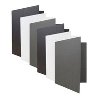 JAM Paper Linen Two Pocket Folders - Assorted Business Colours - 6 Pack-3 Colours: 2 White, 2 Black, 2 Grey