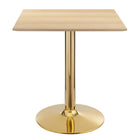 Modway Verne 28" Square Dining Table - Gold Natural-Modern Dining Table