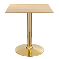 Modway Verne 28" Square Dining Table - Gold Natural-Modern Dining Table