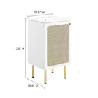 Modway Chaucer 18" Bathroom Vanity - White-Adjustable Shelf
