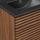 Modway Render 48" Double Sink Bathroom Vanity - Walnut/Black-MDF and Particleboard