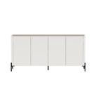 Manhattan Comfort Abbey 66.9" Modern Sideboard - Maple and Off White-Modern Sideboard and Buffet Stand for Dining Room and Living Room Use
