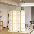 HOMCOM 4 Panel Freestanding Room Divider for Bedroom - Natural and White-Four panels allow for smooth, unidirectional folding as needed 
