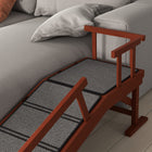 PawHut 49" L Wooden Large Dog Ramp - Brown-Materials: Pine Wood, Polyester 