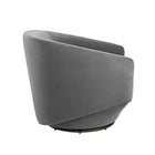 Modway Series Performance Velvet Fabric Swivel Chair - Grey-Dense Foam Padding