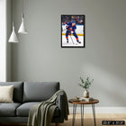 Frameworth Matthew Schaefer New York Islanders Portrait - Framed Canvas - 22.5" x 31.5"-Premium canvas print professionally stretched and stapled onto a solid wood frame and ready to display
