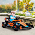 Qaba 12V Electric Car for Kids with Remote Control for 3-5 Years - Orange-Includes horn, USB, and music for a fun, multi-functional ride 