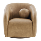 Modway Holland Swivel Vegan Leather Armchair - Toast-7