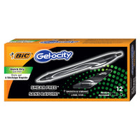 BIC Gel-ocity Retractable Quick Dry Gel Pen - 0.7mm - Black - 12 Pack-Retractable Gel Pens