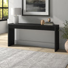 Hudson&Canal Lawrence 64" Wide Rectangular Fluted Console Table - Black Grain-Finished in wood-look black grain