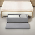 HOMCOM 44 Inch Storage Ottoman Bench with Lid and Legs - Light Grey-A stable steel frame provides strong, reliable support