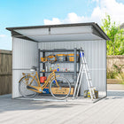 Outsunny Garden Storage Shed with Skylight - 9' x 6.5' - Light Grey-The PC boards above the door provide increased lighting
