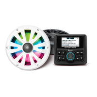 SoundExtreme Marine Gauge Radio 6.5" Speaker Kit-Gauge marine radio: 200 watts peak output (25 watts x 4 channels rms) with a built-in 3-band equalizer and optional volume limiter controls to be as loud as you like to cut through all the wind and roar; customize your audio listening experience with 1 or 2 wired audio zones and 1 wireless audio zone; change zone volume independently or together, even change the zone names; high contrast display: daylight viewable 2.3-inch white lcd display makes it much easi
