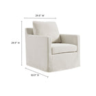 Modway Serene Fabric Slipcovered Swivel Armchair - Salt-Premium Fabric Upholstery