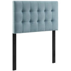 Modway Lily Biscuit Tufted Performance Velvet Twin Headboard - Light Blue-Luxurious Modern Twin Headboard