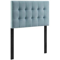 Modway Lily Biscuit Tufted Performance Velvet Twin Headboard - Light Blue-Luxurious Modern Twin Headboard