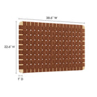 Modway Sparta Weave Wall-Mount Vegan Leather Twin Headboard - Natural Brown-7
