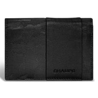 Champs Camo Leather Cardholder - Black-Leather Card holder in gift box