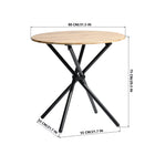 Homy Casa 31.5"W Round Multifunctional Conference Table - Oak-Compact and space-saving design, perfect for apartments, kitchens, or home offices