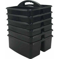 Teacher Created Resources Plastic Storage Caddy - Black - 6 Pack-A handy tote for your markers, calculators, timers, manipulatives, and many more small items that you want to keep within reach.