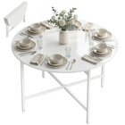 HOMCOM 47" Steel Frame Drop Leaf Folding Dining Table for 2-4 - White-Folds to a slim 5.9" width for easy, space-saving storage