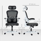 HOMCOM Ergonomic Mesh Office Chair with Lumbar Support - Black-Flip-up armrests offer space flexibility, easy movement