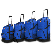 Tucci Italy Scorre 4-Piece Softside Spinner Luggage Set - Blue-Designed in Italy to combine modern European style with practical, travel‑ready functionality