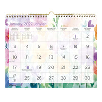 Blueline 2027 Hibiscus Monthly Wall Calendar - 8" x 11" - Bilingual-12 Months, January to December
